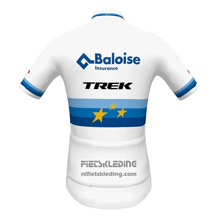 2022 Fietskleding European Champion Trek Wit Rood Korte Mouwen en Koersbroek